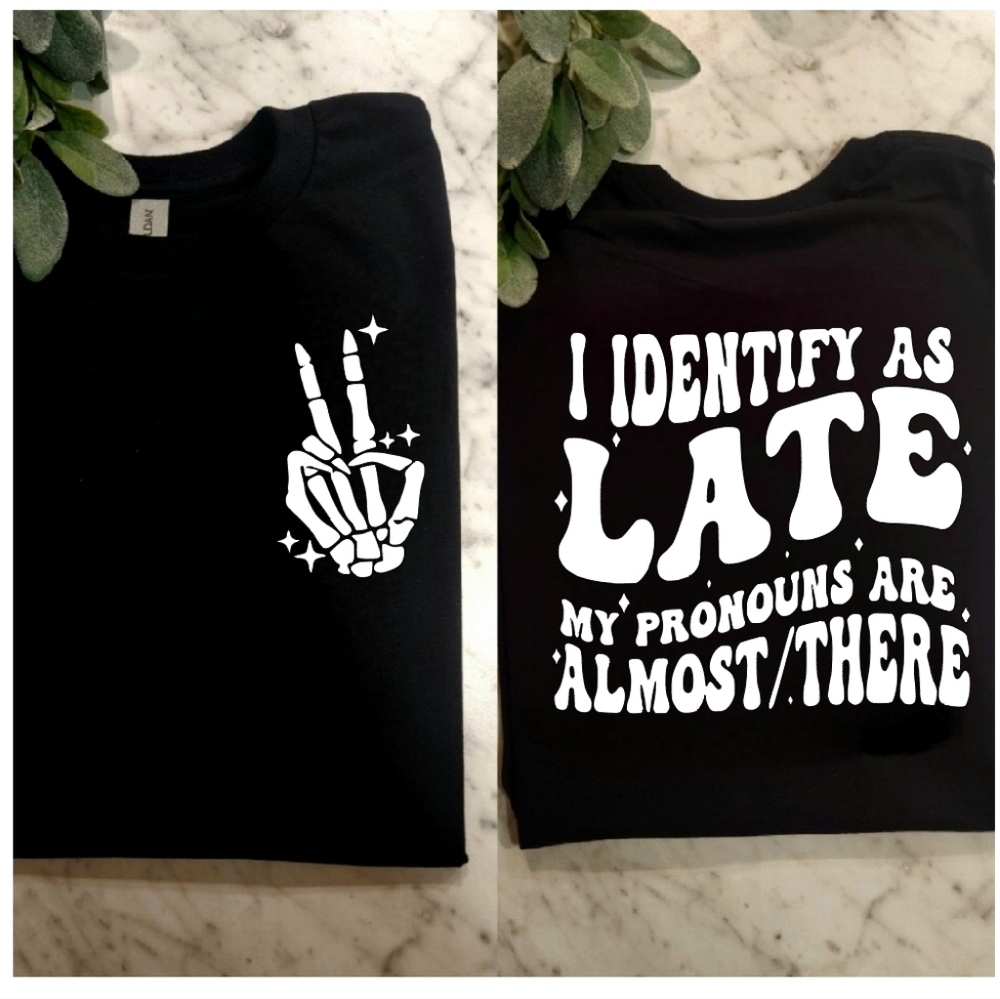 Funny shirt retro I identify as late humor popular trending